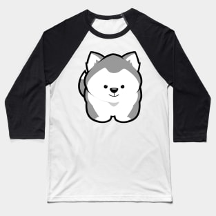 Husky Puppy Grey Baseball T-Shirt